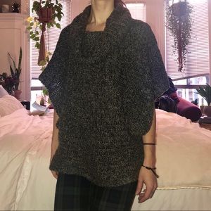 Free people short sleeve poncho style sweater